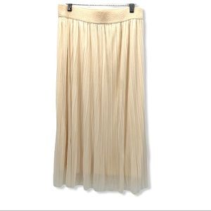 Andi + James Balletcore Tulle Pleated Midi Swing Skirt